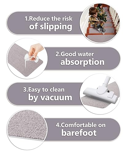 Miniatura 5 de Alfombra antideslizante  Peldaños de escalera para peldaños de madera en interiores y caminos de escaleras  Seguro para niños, ancianos y mascotas,