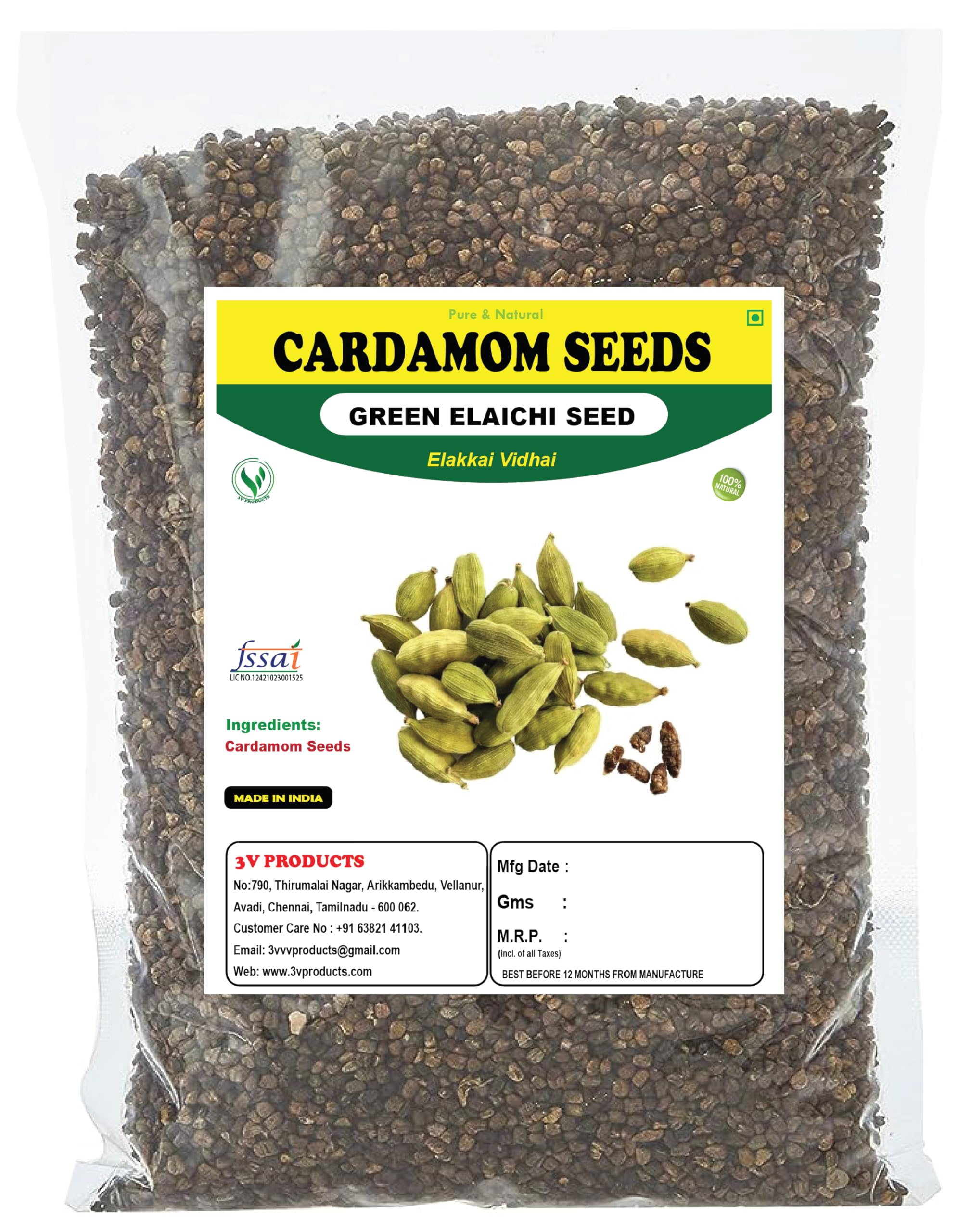 3V PRODUCTS Cardamom Seeds 75 grams | Natural Elaichi Dana | Elakkai Vidhai (B0CKRKSLYJ) Amazon Price History, Amazon Price Tracker