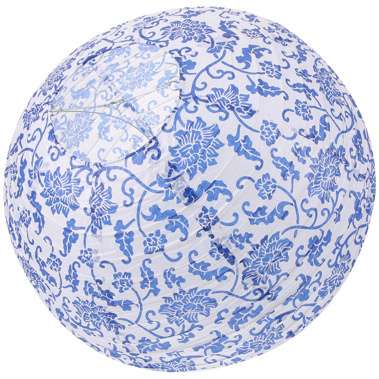 Chinoiserie ,Blue and White Porcelain Japanese Hanging Lantern for Oriental Restaurant Home Decor