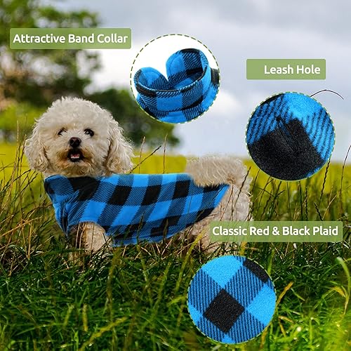 Miniatura 3 de Perro primavera otoño invierno abrigo perro chaleco de forro polar para perros pequeños y medianos suéter delgado para perros azules y negros (azul,