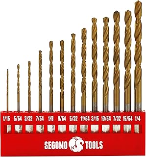 13 Piece 1/4 Inch Hex Shank Titanium Twist Impact Drill Bit Set (1/16 to 1/4 inch) | Barrenas Para Taladros De Impacto | Hex Drill Bit | Drill Bits 1 4 Hex Shank | Drill Bits Hex - DB13SAE
