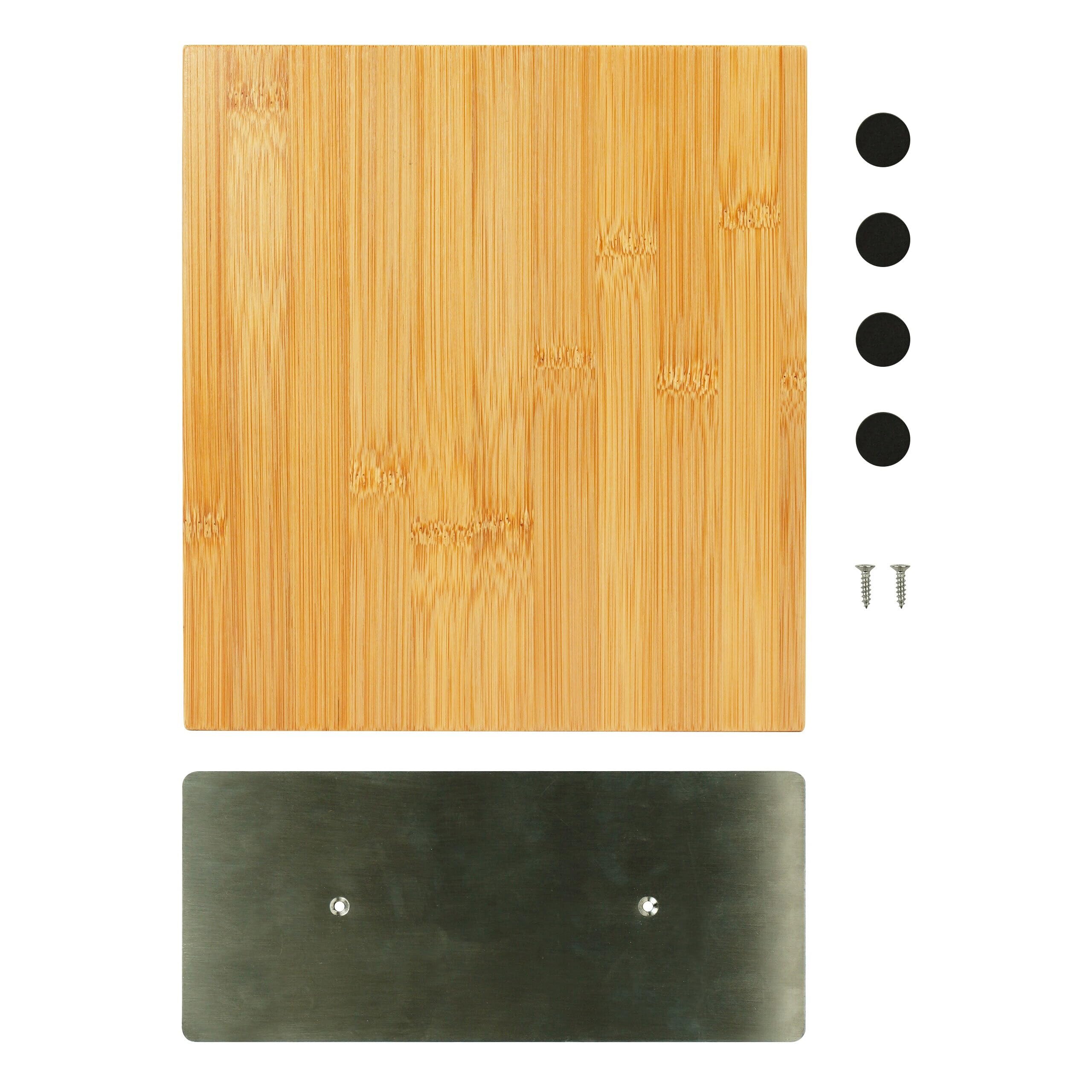 Relaxdays Blocco portacoltelli Magnetico, Doppio Lato, in bambù e Acciaio Inox, HxLxP: 23 x 25 x
