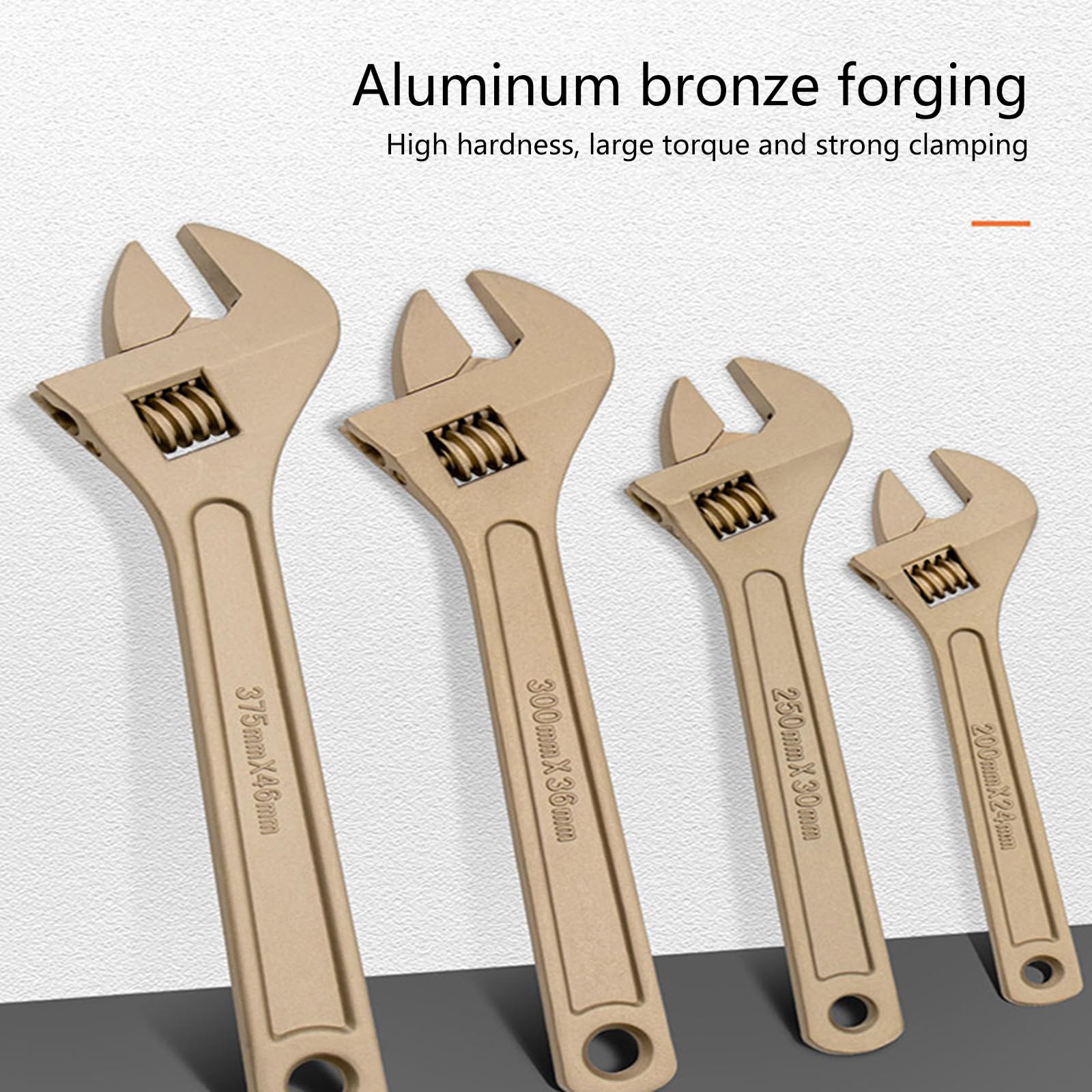 Llave inglesa de bronce de aluminio, herramienta de durabilidad con boca ancha de 10 – 35 mm, mantenimiento para uso en áreas peligrosas, anticorrosión, mano industrial