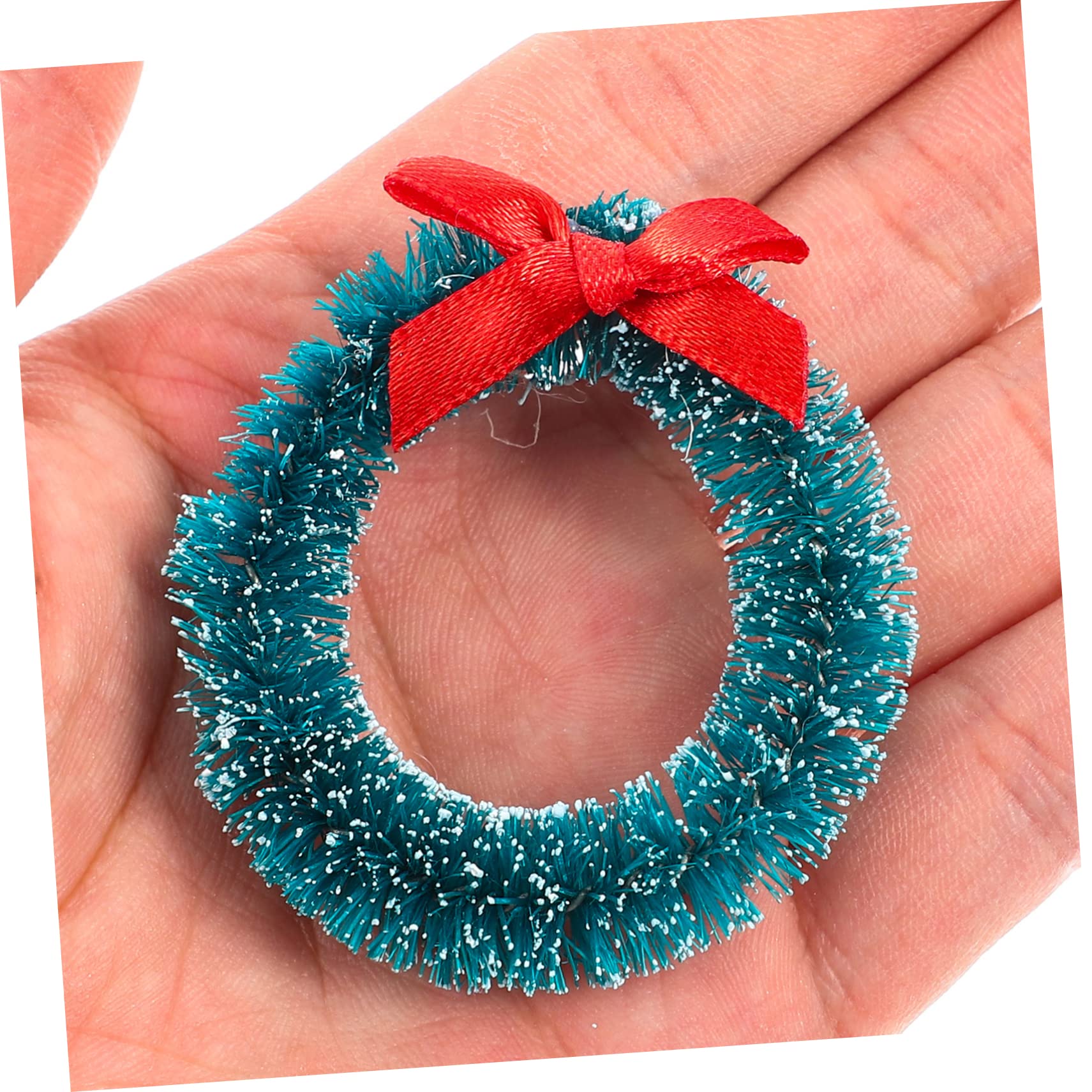 ABOOFAN 48 Pièces Guirlande de Noël guirlandes Jouets Petite Couronne de Noel Mini Maison Mini-Jouets décor Mini-Couronne couronnes de Noël Miniature Meubles Soie de sisal Naturel