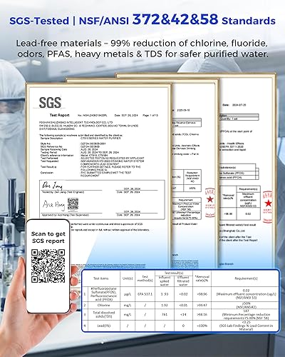 Miniatura 4 de Sistema de filtro de agua de ósmosis inversa de 7 etapas, filtración de agua RO de 528 galones con jarra portátil, NSFANSI 372,53,42,58, reduce TDS