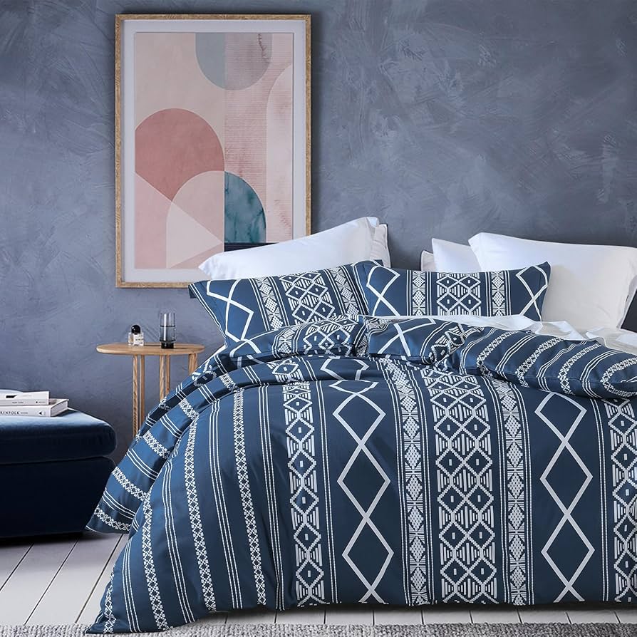 掛け布団カバー 3点セット 海外キングサイズ Navy(ネイビー・紺色系) Ⓣ Amazon.com: Navy Blue Duvet Cover King - 100% Cotton Duvet