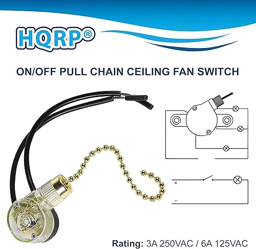 Miniatura 4 de HQRP Paquete de 2 interruptores de ventilador de techo compatibles con Shine Top LS-303N, LS-301B E218558, Westinghouse 77023, Harbor Breeze 33908