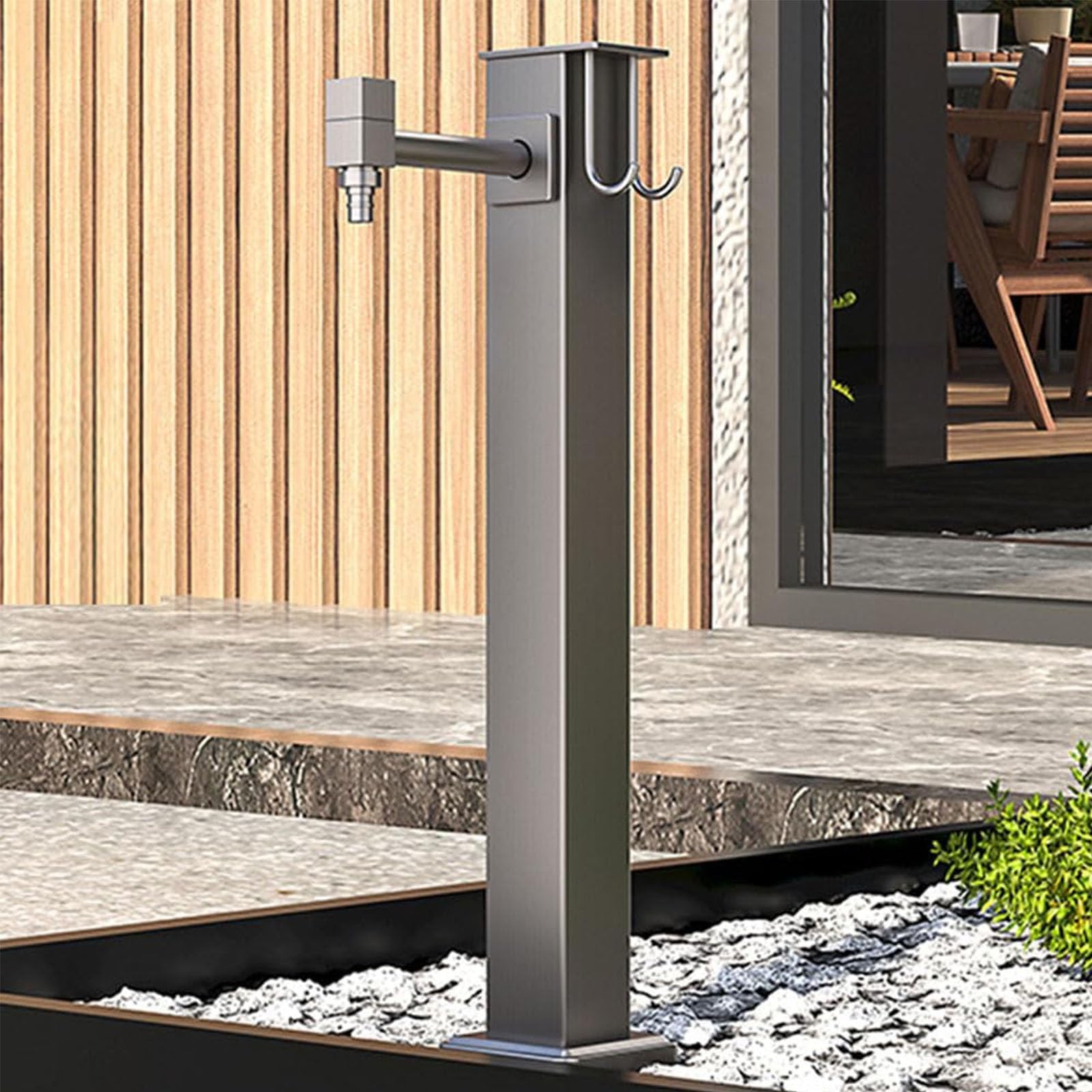 Poste de grifo de agua anticongelante para montaje en suelo de jardin exterior