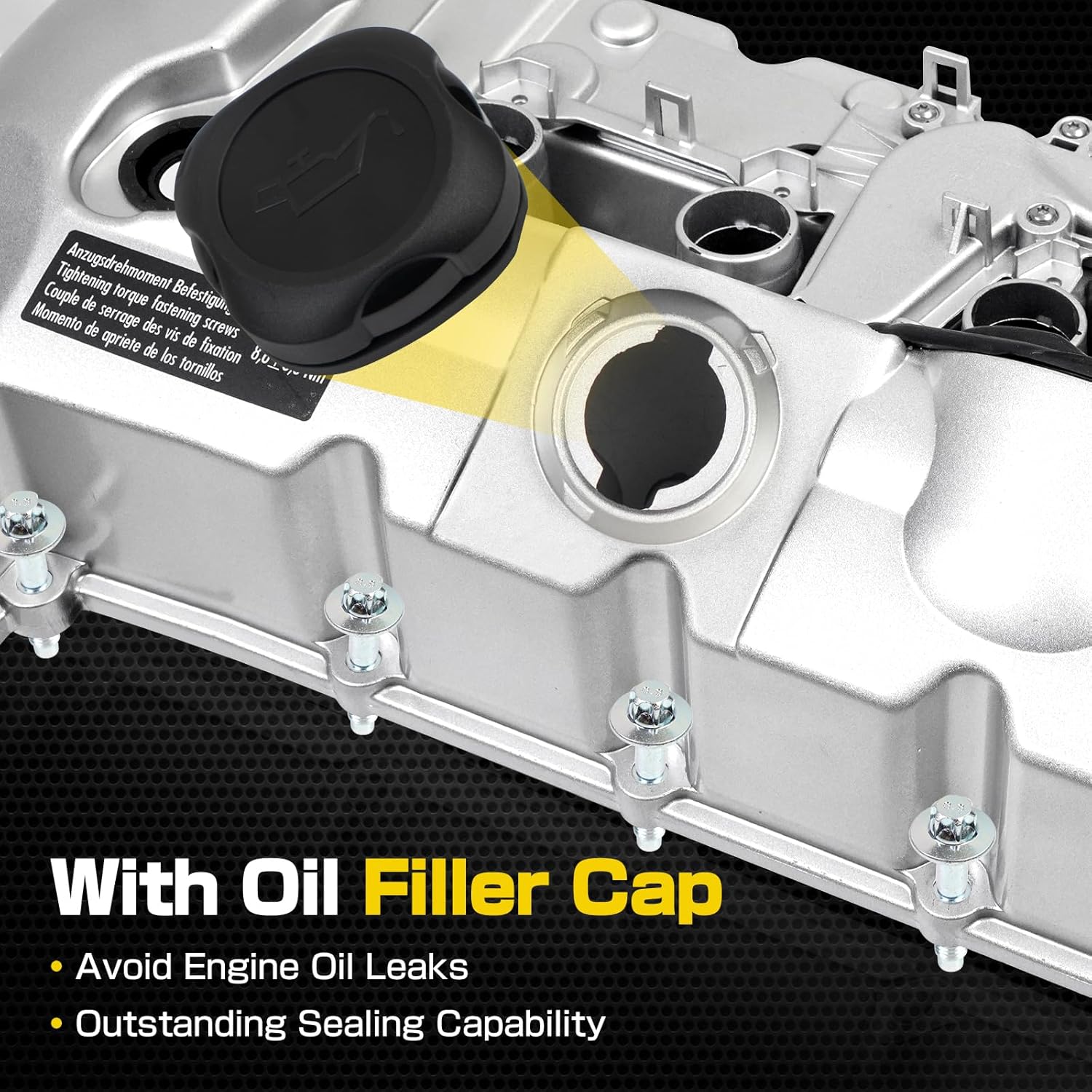 Upgrade Aluminum Engine Valve Cover Gasket Kit Compatible with BMW E60 E70 E82 E83 E84 E89 E90 E92 125i 128i 130i 325i 328i 525i 528i 530i X1 X3 X5 Z4 2006-2013 Cylinder Head Cover Replace 11127552281