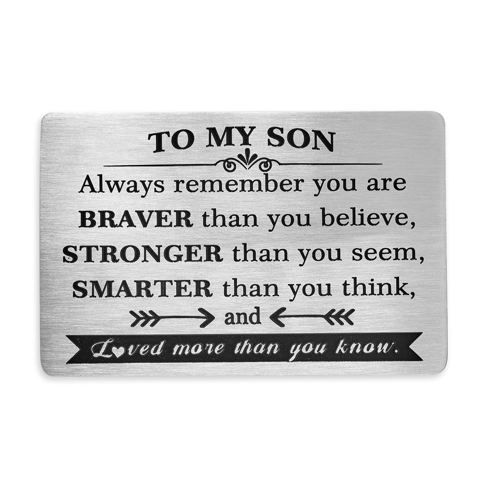 To My Son Wallet Card - Engraved Aluminum Inspirational Message, Gift For Graduation Or Birthday - View #5