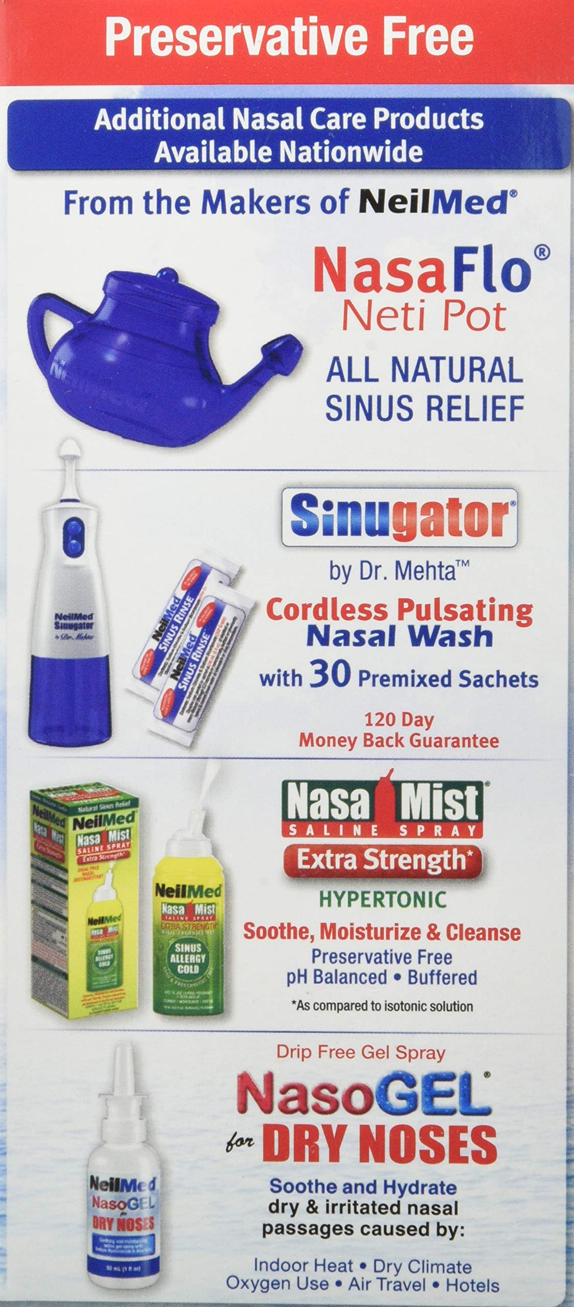 NeilMed Sinus Rinse All Natural Relief Premixed Refill Packets 100