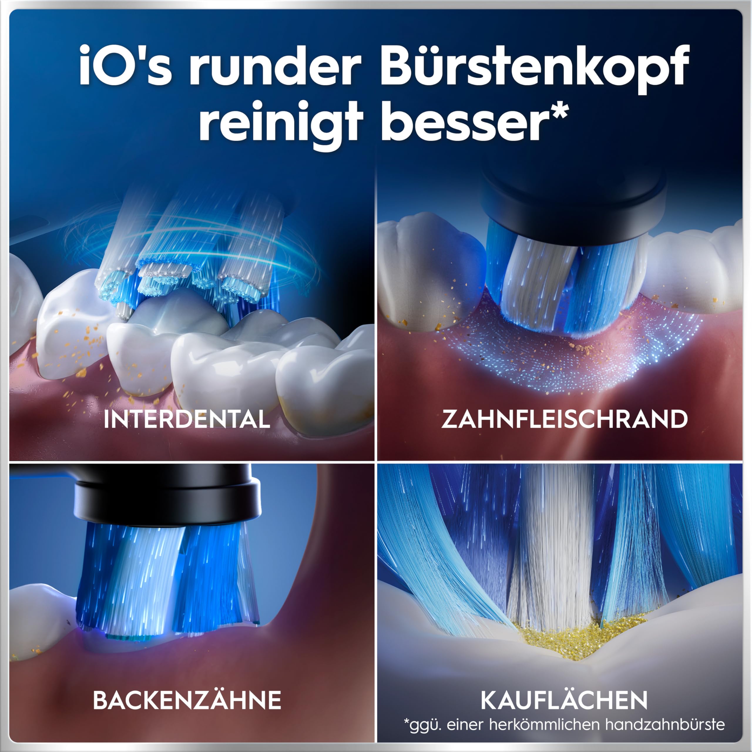 Oral-B iO Series 6 Elektrische Zahnbürste Schwarz PLUS Ausgewählte Original Oral-B iO Aufsteckbürsten Schwarz 7x