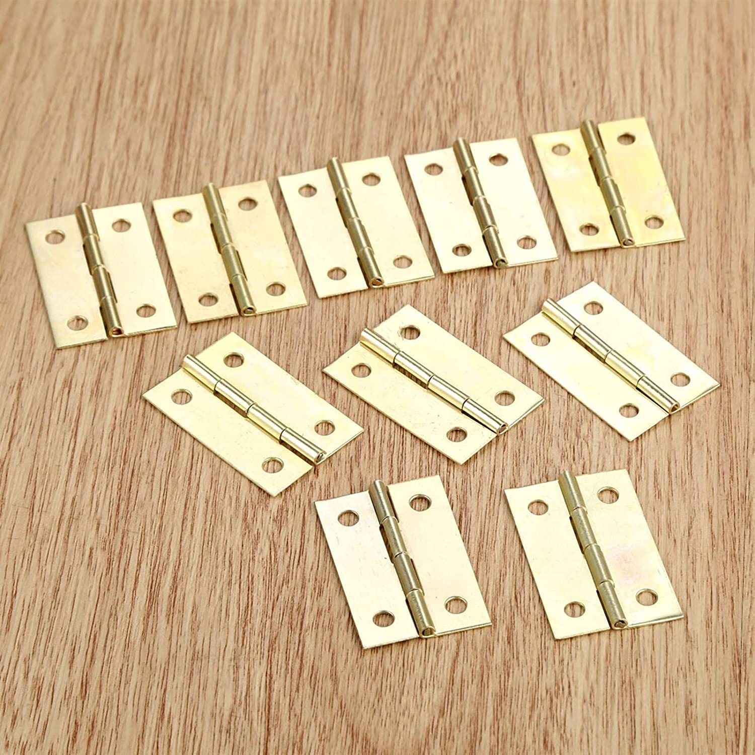 Butt Hinges,Door Hinge,Latch Hasps, 10pcs 4 Holes Black/Antique Bronze/Gold Right Angle 35 * 21mm Retro Decor Hardware + 40 Screws essories(Antique Bronze)