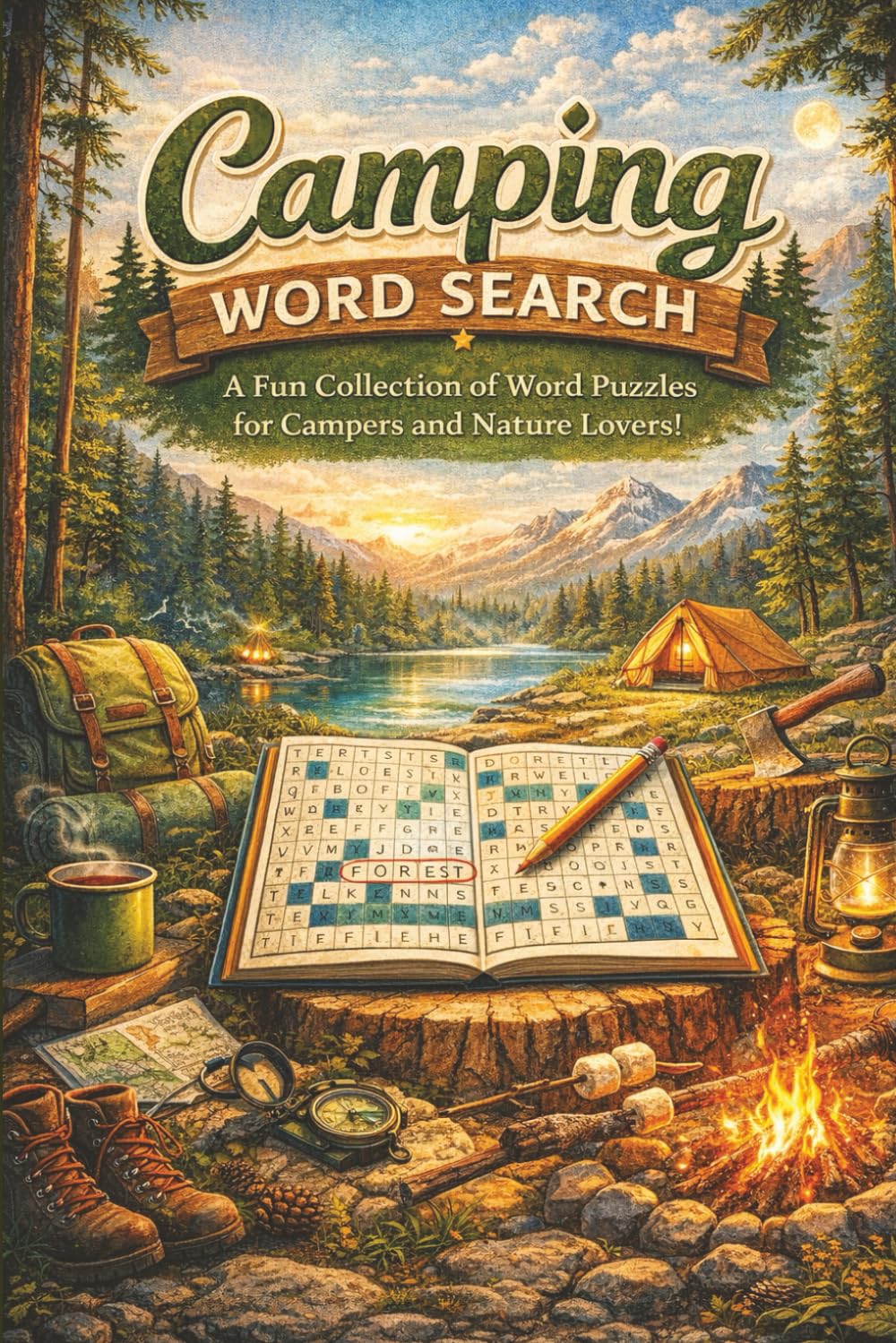 Camping Word Search: Word Search Puzzles for Teens and Adults | Fun and Relaxing Brain Games | About Tents, Campfires, Hiking, Wildlife, Outdoor ... in the Great Outdoors | 6X9 | With Solutions
