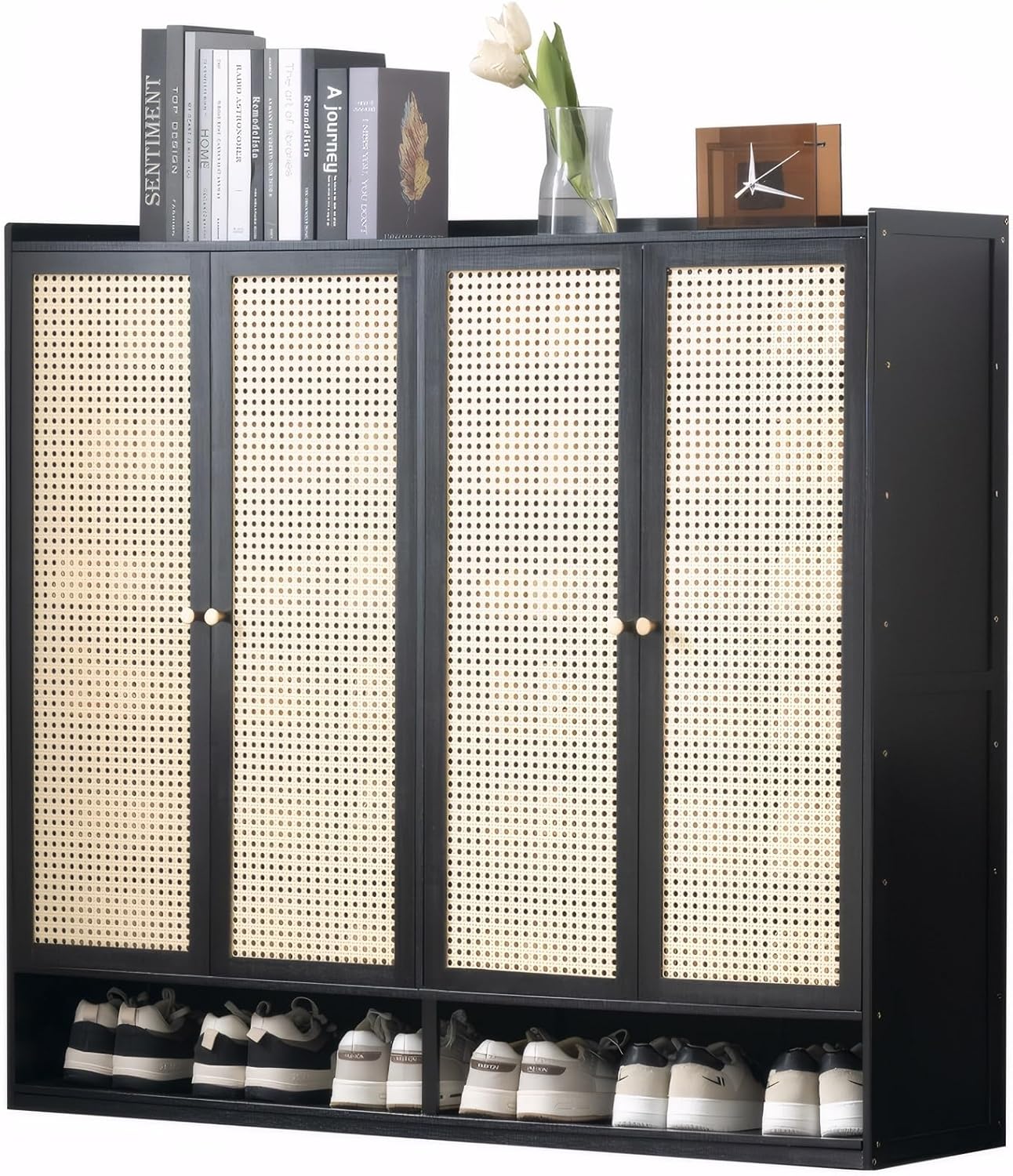 OMKUOSYA Shoes Storage 8Tier Free Standing Bamboo