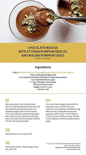 Miniatura 7 de PÖDÖR Aceite de semilla de calabaza de Estiria de alta calidad, 3.4 onzas líquidas. Prensado en frío, 100% natural, sin refinar y sin filtrar,