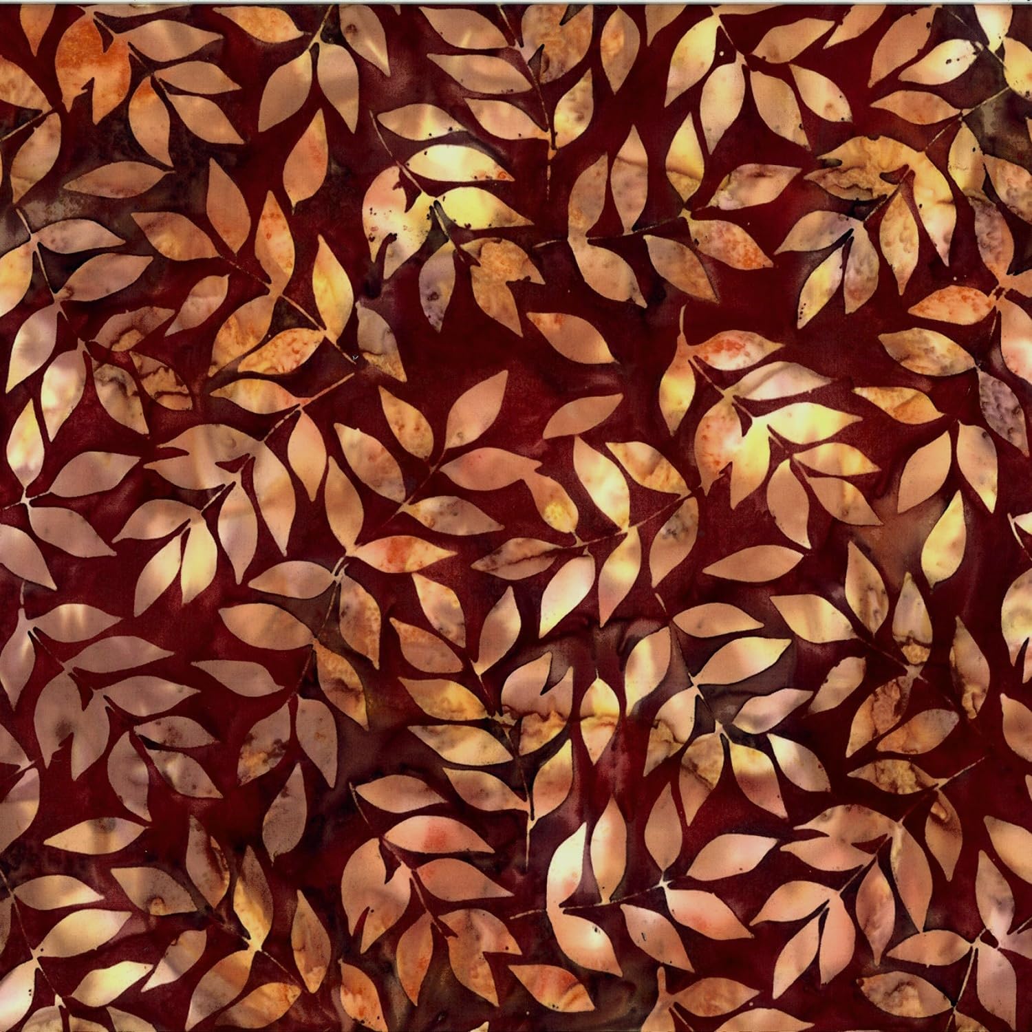 Hoffman Bali Batiks Earth Meets Sky Leaves, Fabric by The Yard (Harvest)