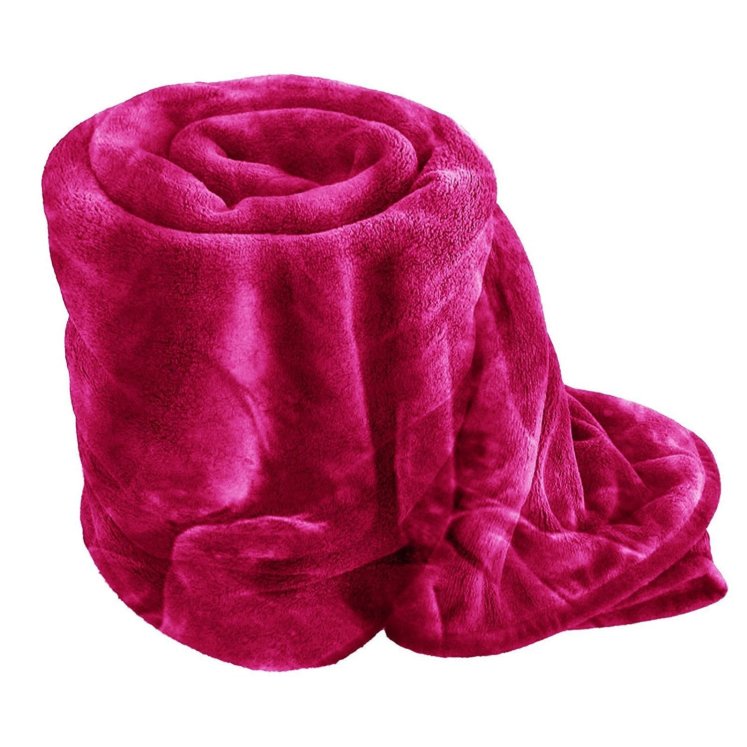 Comfy Night Soft Luxury Fake Faux Fur Mink Throw Sofa Bed Blanket (Fuscia, King (200 x 240)) — image 1