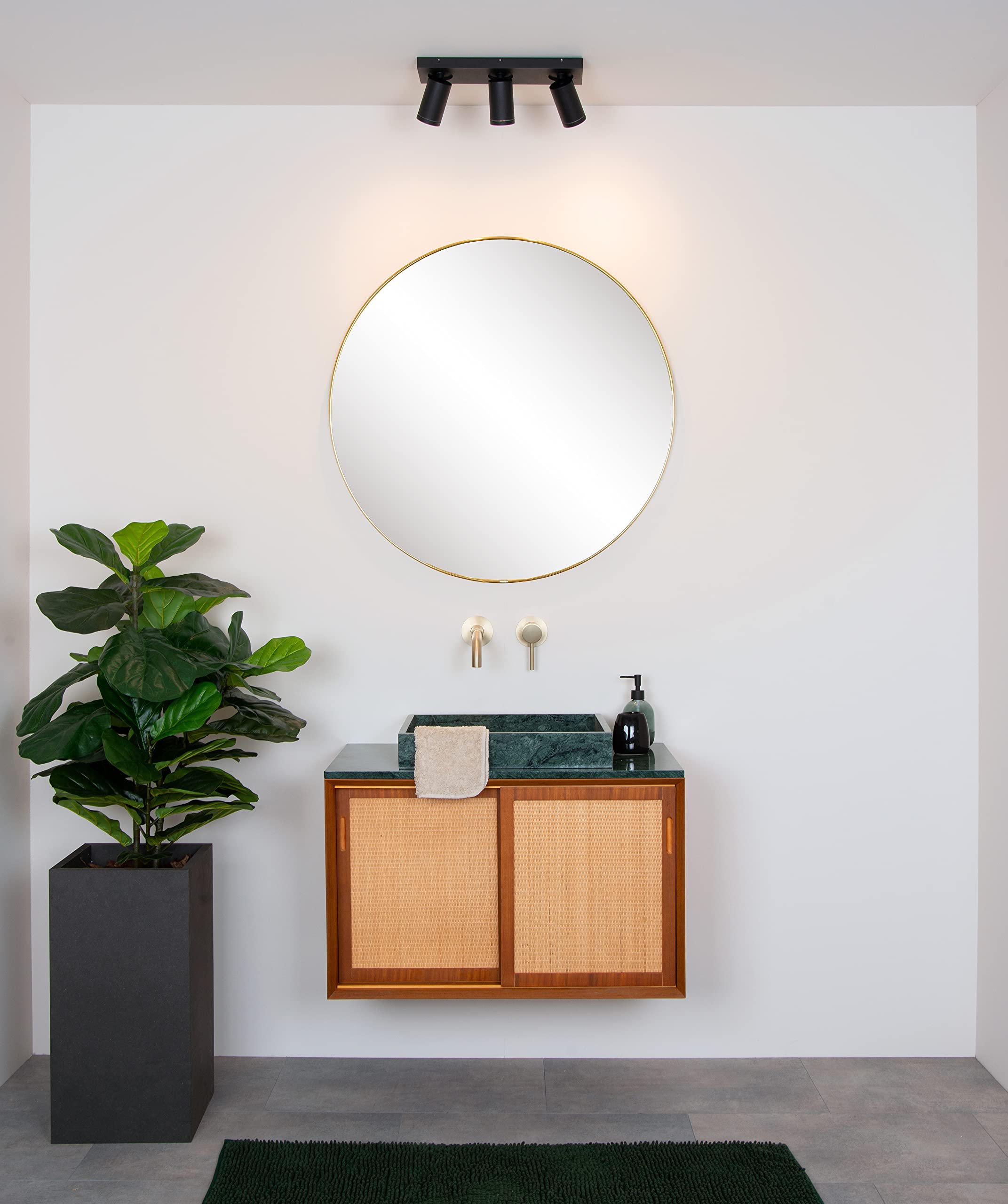 LUCIDE Taylor - Ceiling Spotlight Bathroom - LED Dim to Warm - GU10-3x5W 2200K/3000K - IP44 - Black - Image 4