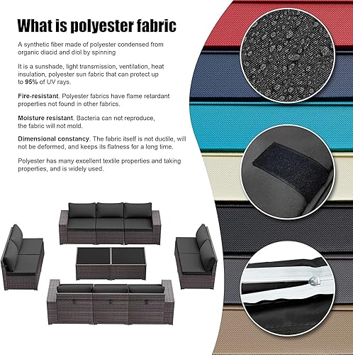 Miniatura 4 de Kullavik Funda de cojín de patio al aire libre, funda de asiento a prueba de salpicaduras, funda de muebles lavable, funda de cremallera suave y