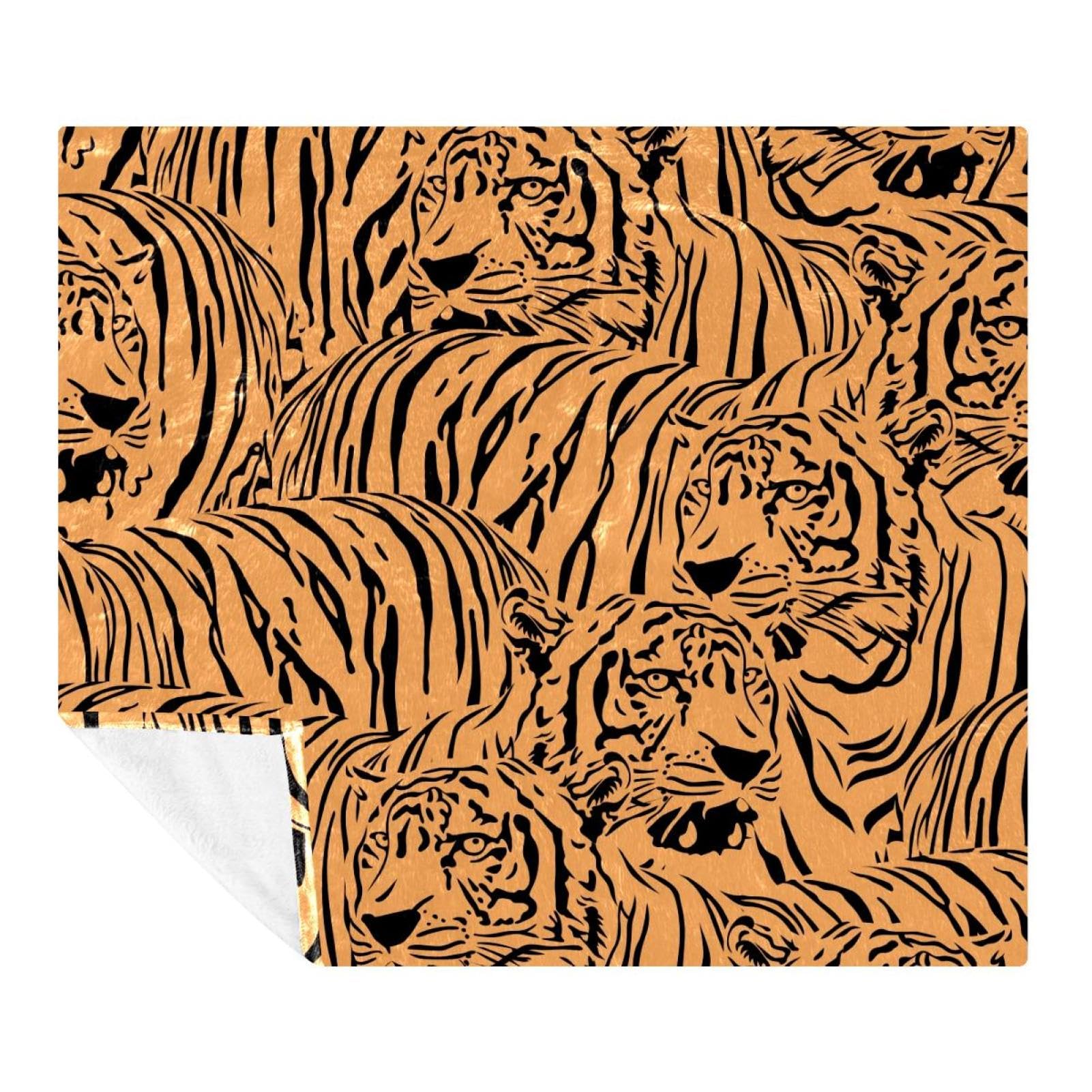 Couverture tigre de qualité supérieure en microfibre douce et finitions soignées