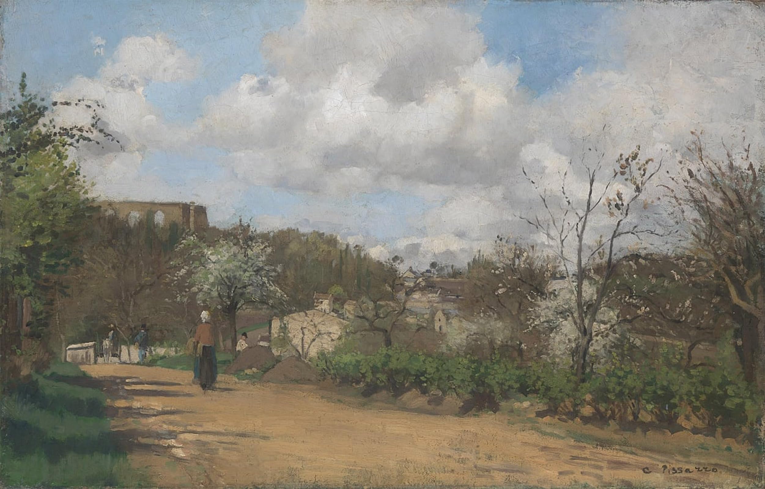 POSTERIIk Vintage Art Print Images Pictures Print View From Louveciennes by Claude Monet Modern Colour Posters for Office Home Decor 60x90cm