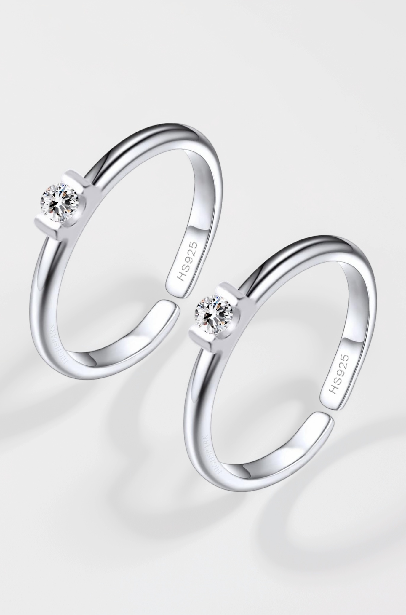 HighSpark Silver Toe Rings for Women | 92.5 Sterling Silver Hypoallergenic Adjustable Toe Rings | Minimal & Elegant - Lovely Gift