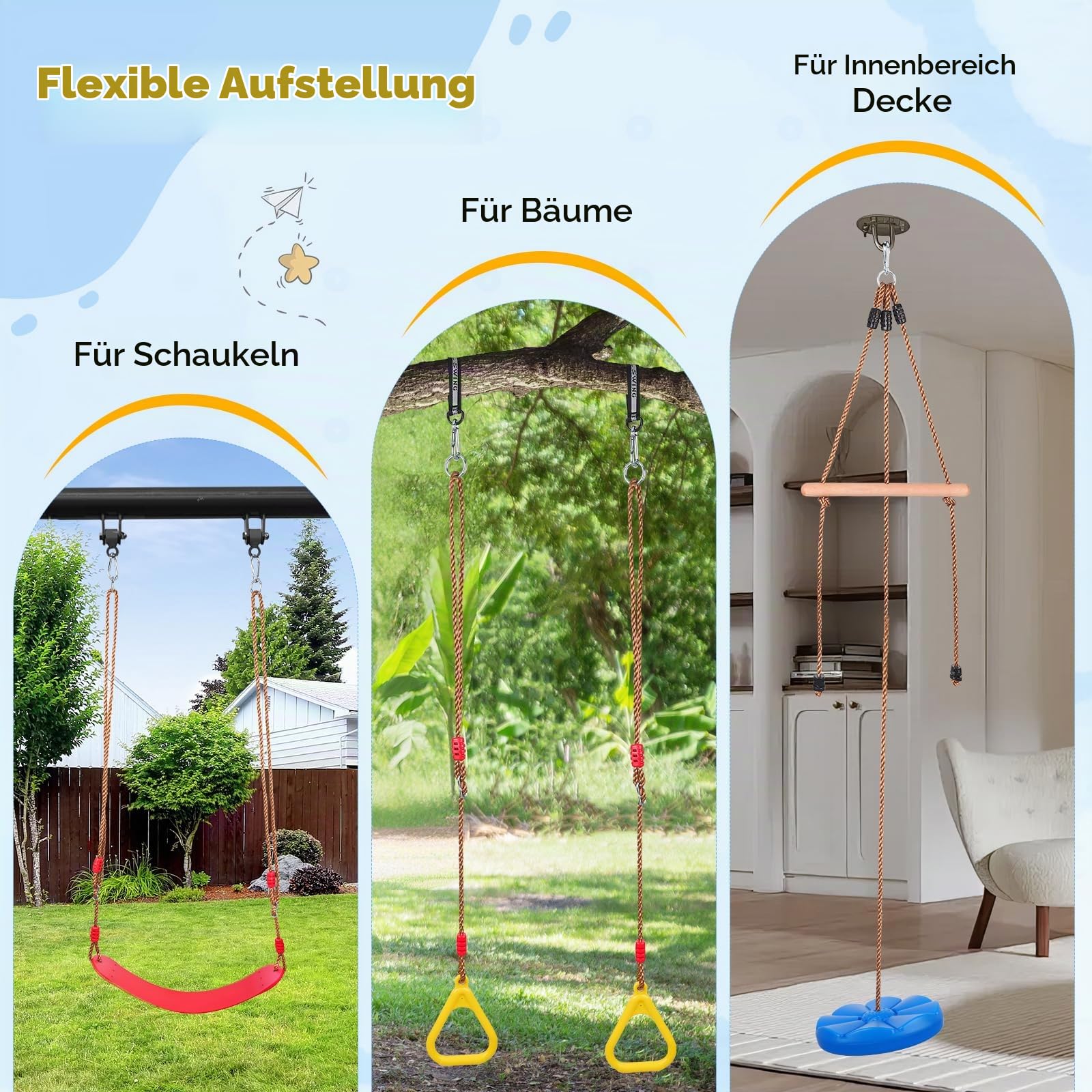47.24" Nestschaukel Outdoor, Höhenverstellbar, Abnehmbares Kissen, 900D Oxford-Gewebe, Robuste Seile mit Tragfähigkeit bis 300 kg (661 lbs), Tellerschaukel für Outdoor & Indoor