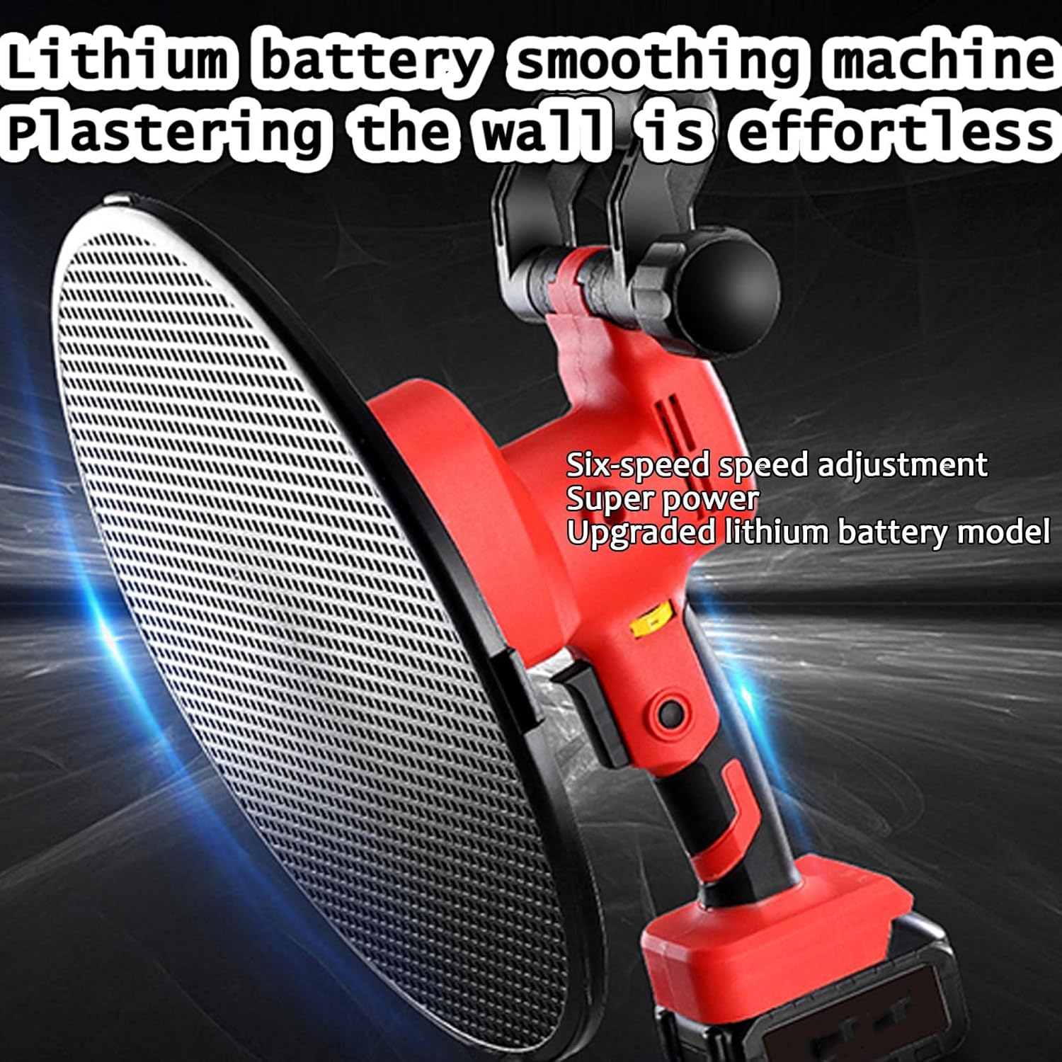 Cement Wall Surface Smoothing Machine, 1880w Concrete Trowel, Speed Electric Plaster Mortar Cement Putty Trowel, Automatic Mixing and Plastering,1battery