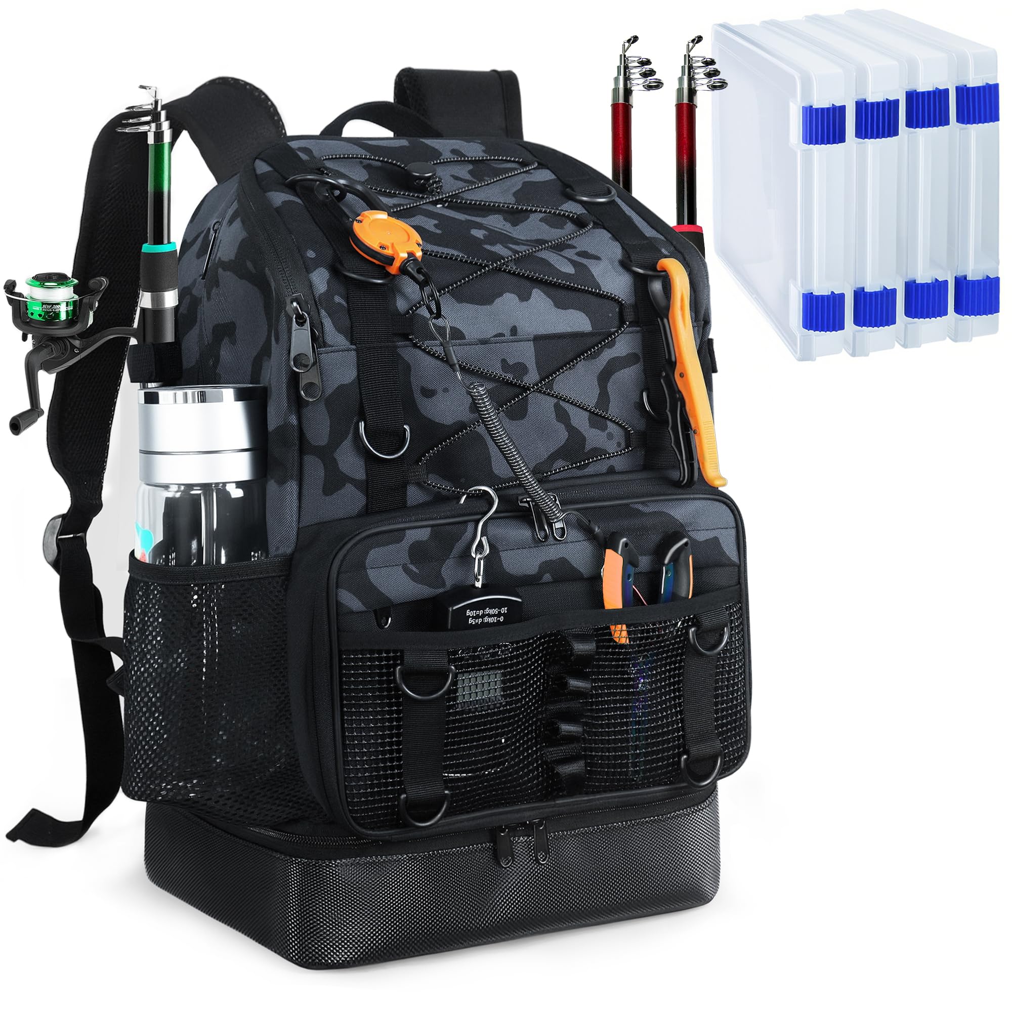 Fishing Backpack with Tackle & Rod Holder - 30L -11 Fishing Backpack with Tackle & Rod Holder - 30L -11