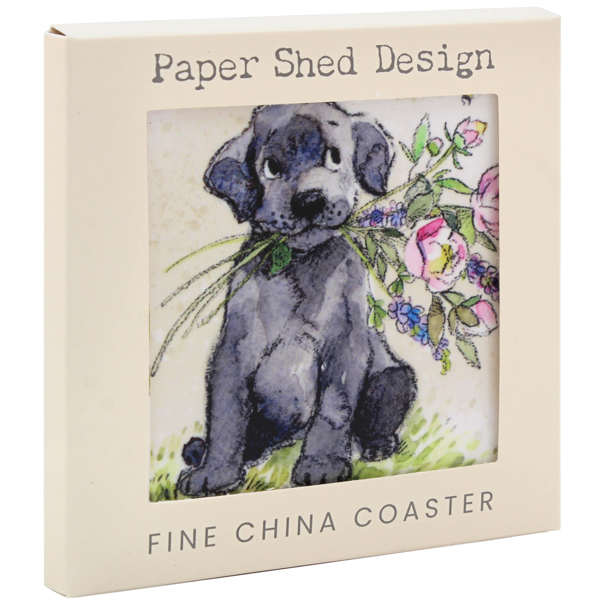 The Leonardo Collection Dog With Flowers Paper Shed Design Coaster For Office Home & Kitchen | Lovely Coaster Set For Decorative Home Accessories Drinks Coasters For Tea & Coffee