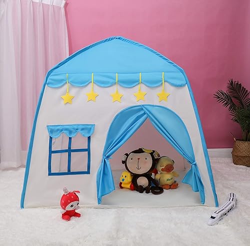 Miniatura 3 de LimitlessFunN Tienda de campaña de tela Oxford 210D para niños, incluye luces de estrellas y estuche de transporte, castillo interior para niños,