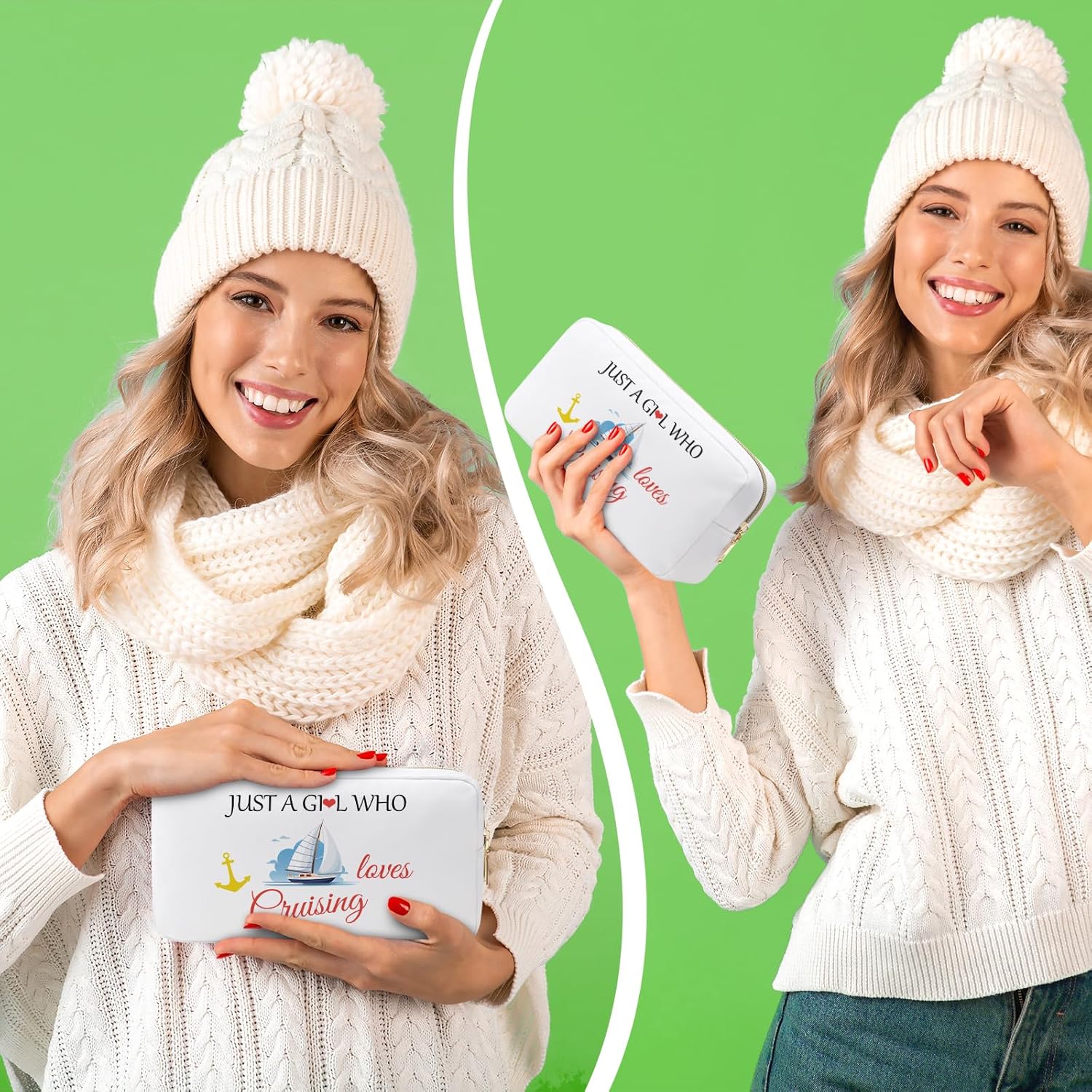 Cruise Ship Vacation Gift Makeup Bag Cruise Lover Gifts Cruising Gifts for Women Birthday Christmas Cruise Themed Gift Cosmetic Bag Girls Weekend Gifts for Cruise Boat Friends Groups Travel Pouch - Image 6