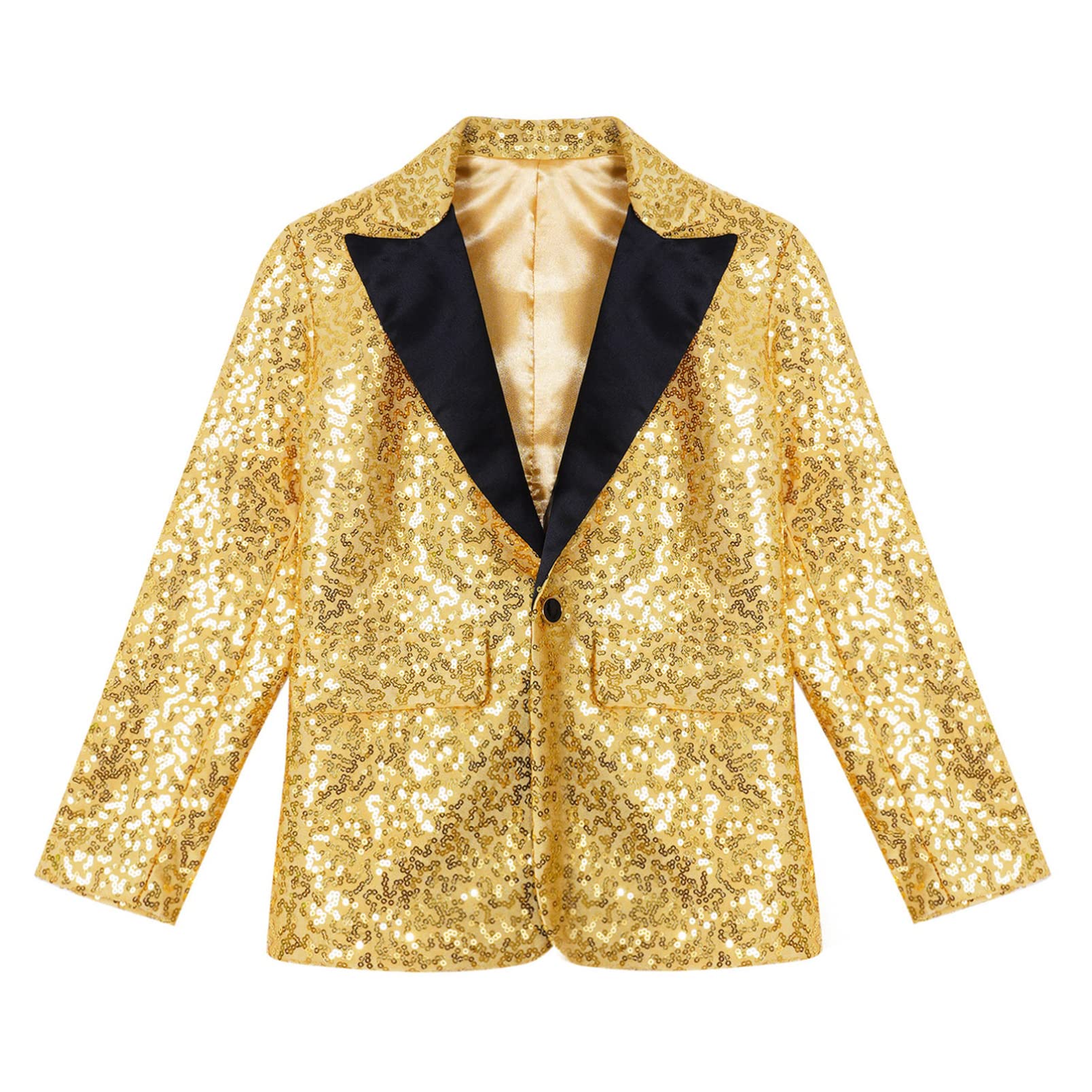 dPois Veste Blazer Enfant Garcon Paillettes Costumes d'honneur Mariage Cérémonie Soirée Manteau Gentilhomme Vestons Anniversaire Banquet Party Fête 5-16 Ans