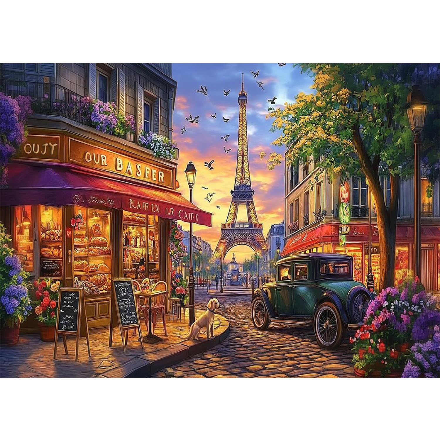 Yunlus Jigsaw Puzzles for Adults 1000 Pieces Impossible Hard Difficult Challenging Puzzles for Adults 1000pc Puzzle Charming Paris Street Jigsaw Puzzle 1000 Pieces 28 x 20 inches