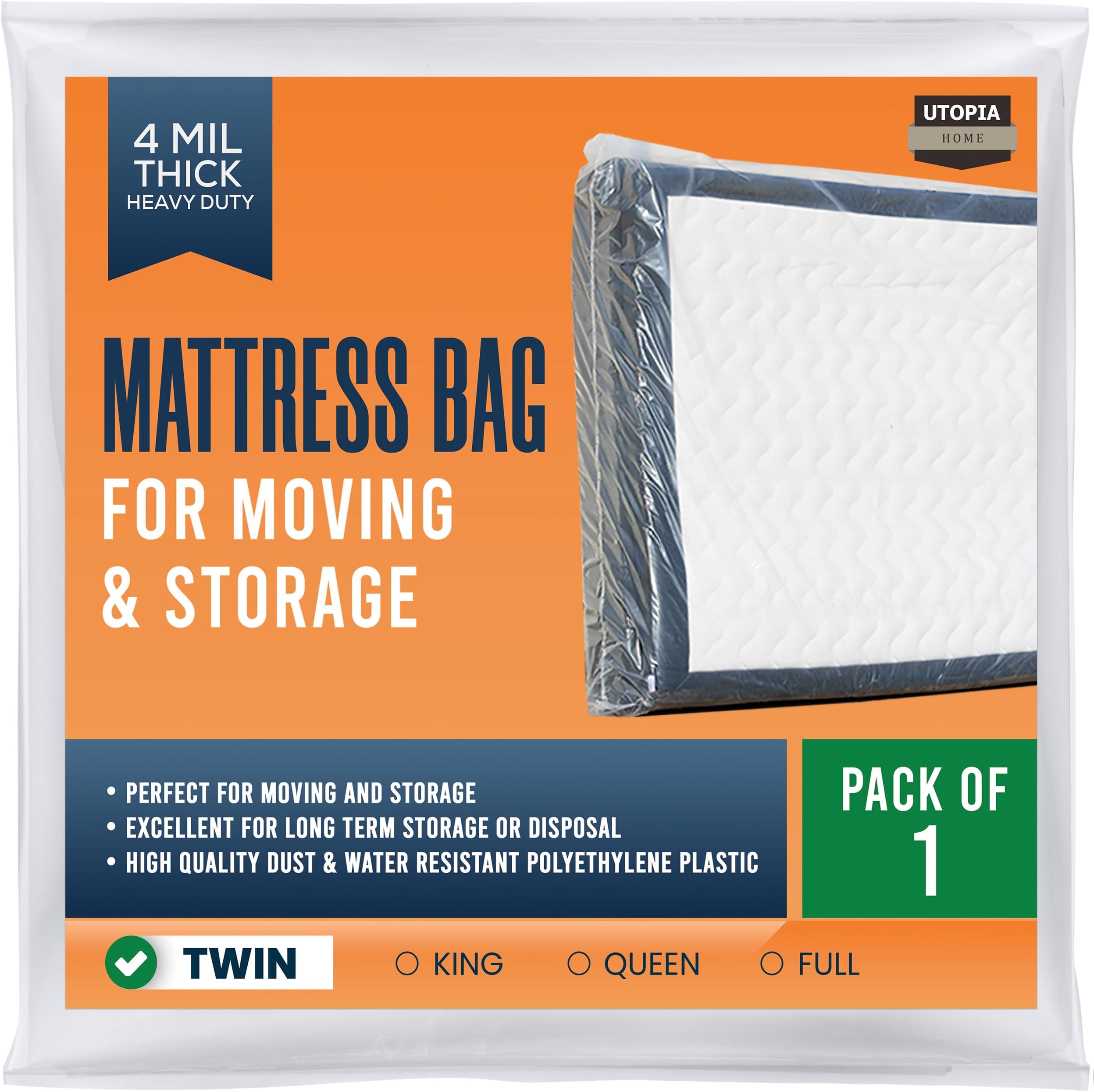 Utopia Home Mattress Bag for Moving Full Size (Pack of 1