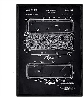 Nacnic plakat z patentem Huevera. arkusz ze starym patentem na wzór rozmiar A3 z czarnym tłem