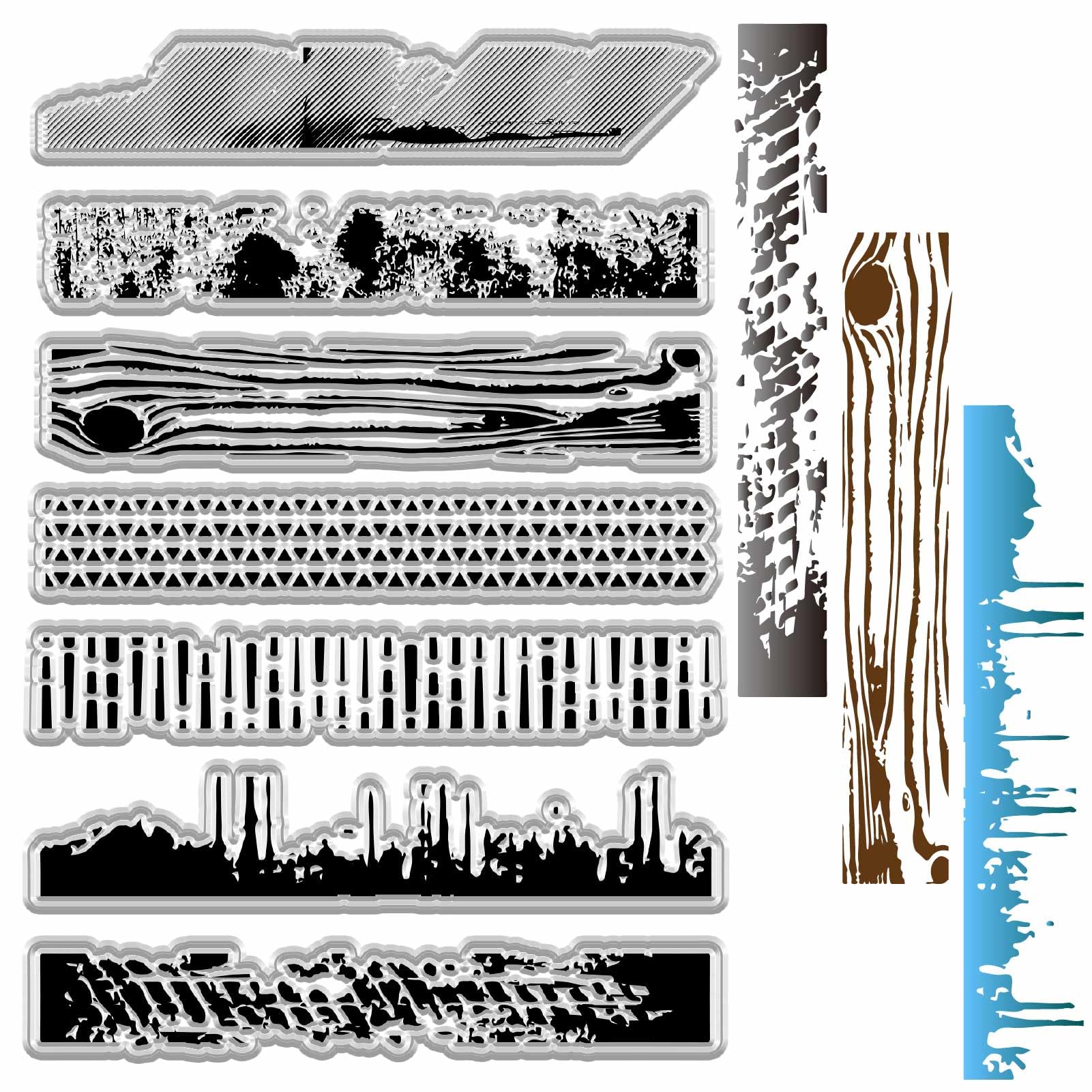 CRASPIRE City Stamps Clear Stamp Sheets Silicone Transparent Vintage Town Border Stamps Seals Reusable Sealing for Handmade Journaling Card Photo Scrapbooking Making Decor Supplies DIY Crafting