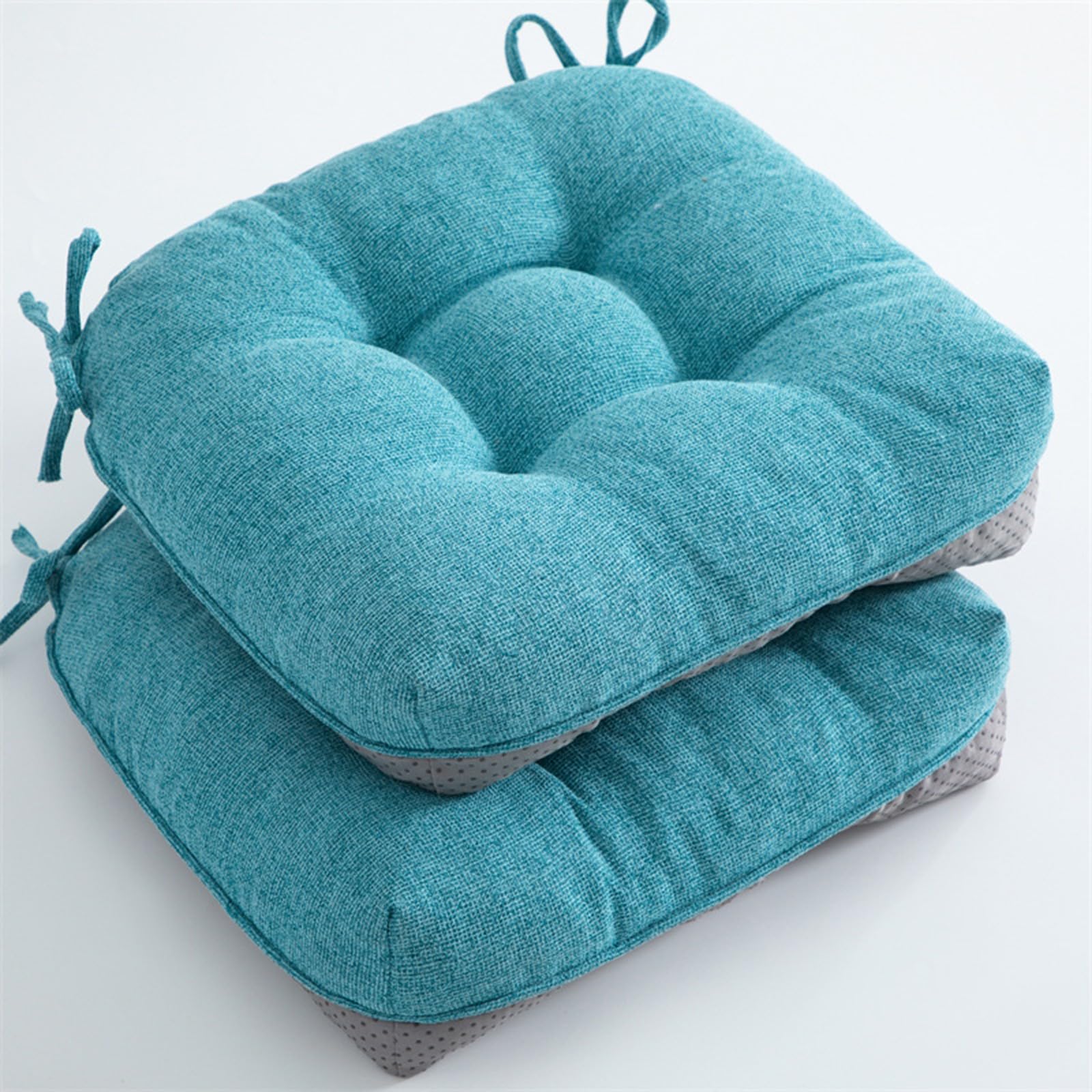Generico Set Di 2 Cuscini Sedie Cucina,Cuscino Antidecubito Morbidi,Cuscini Per Sedie A Tavolo Antiscivolo Con Lacci 40x40 Cm Cuscino Ergonomico Domestico(Blue 1)