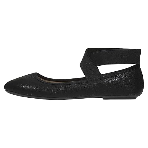 Black flats with elastic strap Clearance