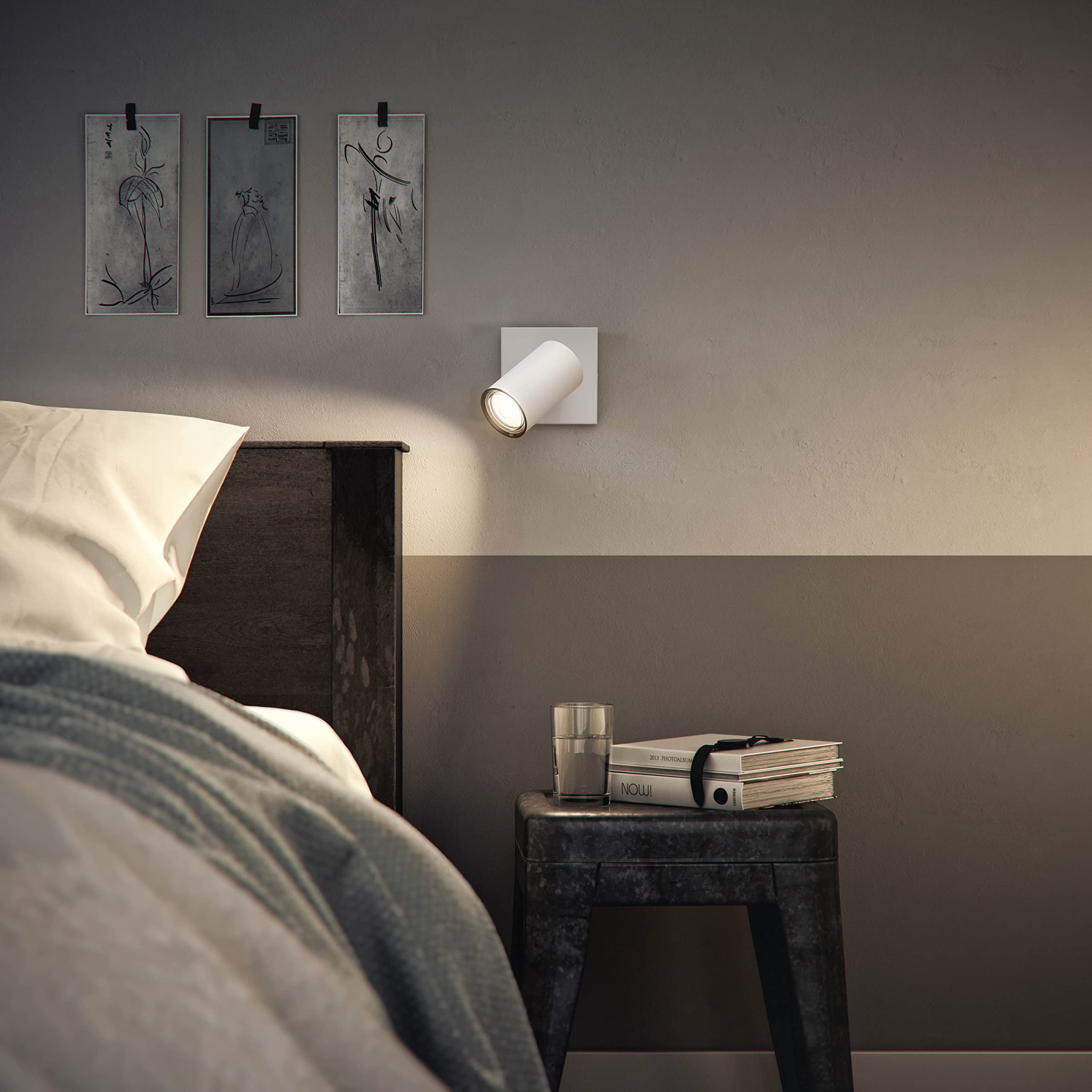 Philips Hue Kosipo Lámpara de techo (Blanco) - Luz blanca y de color - Aplique de pared y techo con 1 foco - GU10 - Hue White and Color Ambiance