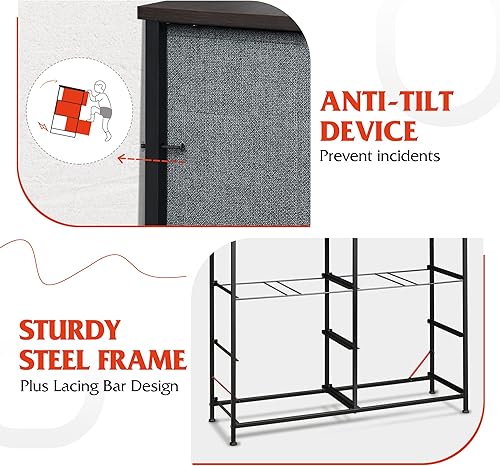 Miniatura 8 de WLIVE Cómoda para dormitorio con 8 cajones, cómoda de tela ancha para almacenamiento y organización, cómoda, cómoda para sala de estar, armario,