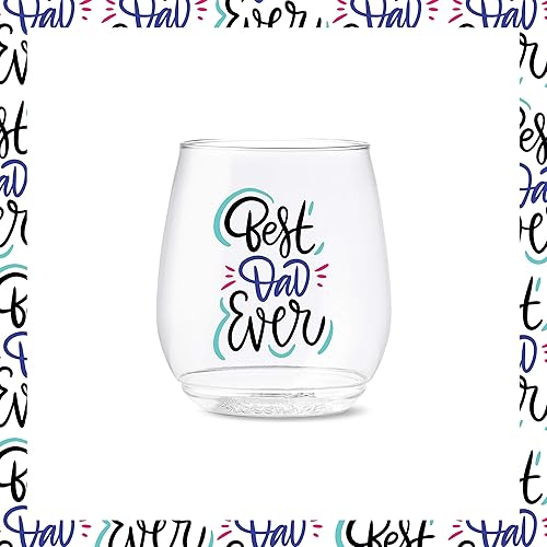 Miniatura 6 de TOSSWARE POP - Vasos de vino de 14 onzas Serie XOXO, juego de 6 vasos impresos de plástico reciclables, irrompibles y cristalinos