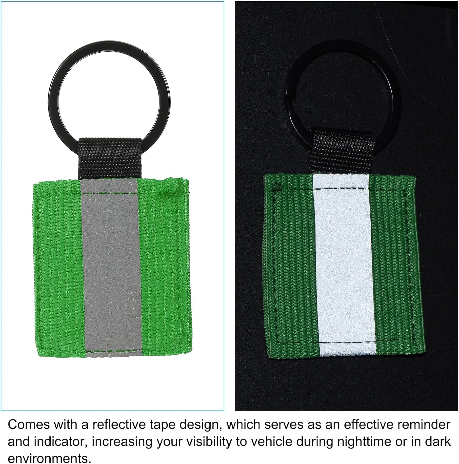 PATIKIL Reflective Keychain Tags, Reflective Zipper Pulls Nylon Keychain High Visibility Reflectors Tags for Backpack