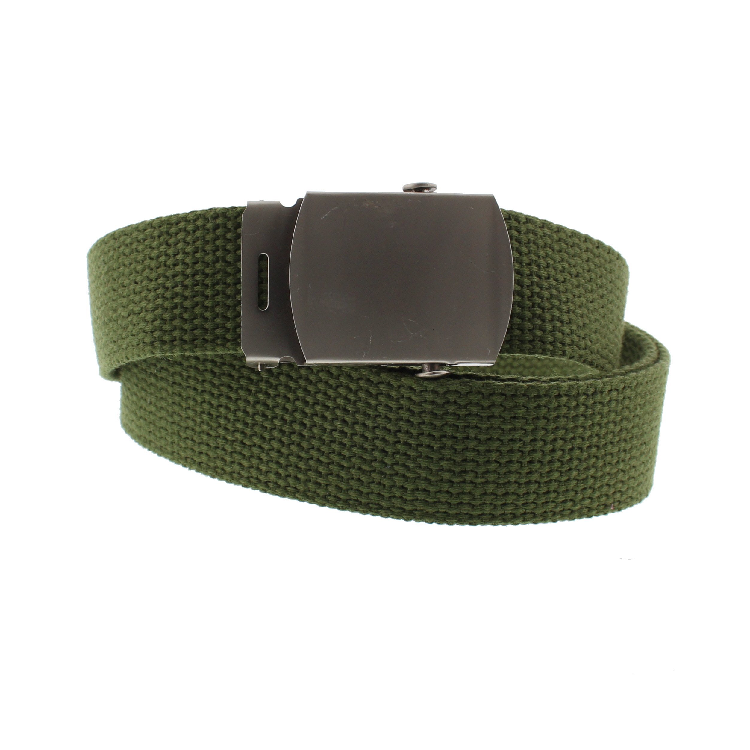 Zac's Alter Ego Adjustable Plain Canvas Webbing Belt with Shiny Slider Buckle