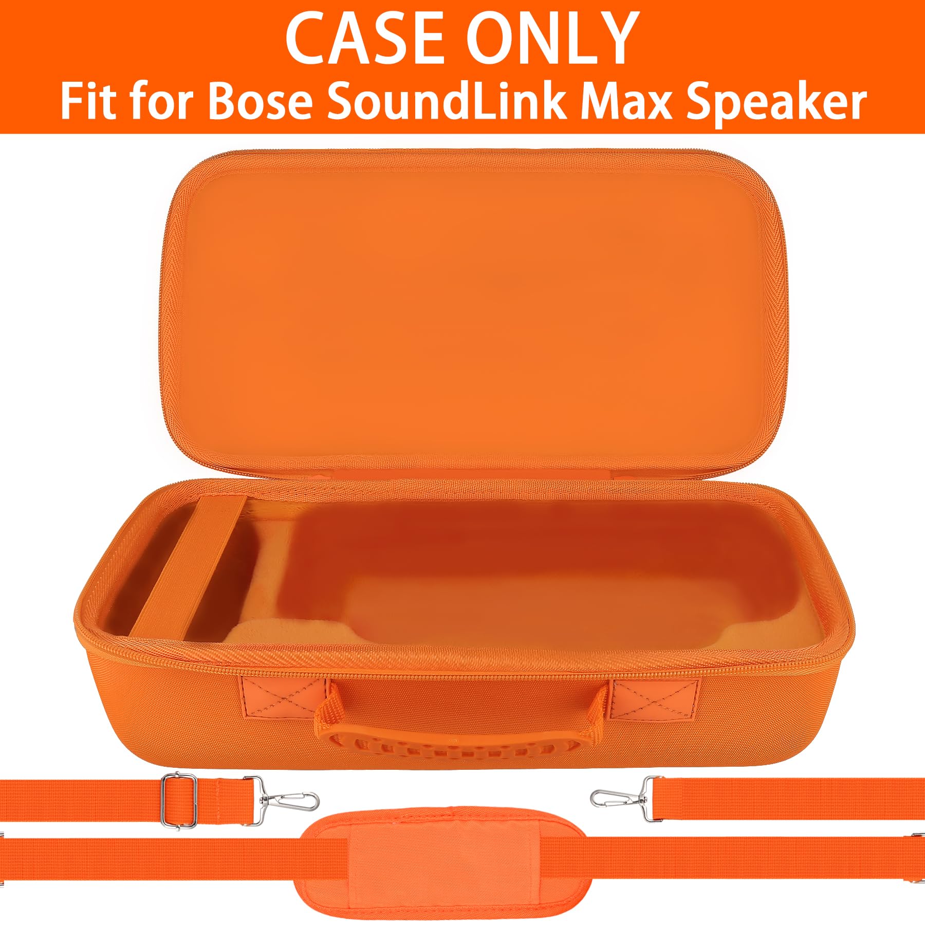 co2CREA Hard Travel Case for Bose SoundLink Max Bluetooth Portable Speaker, Case Only, Orange - Image 4