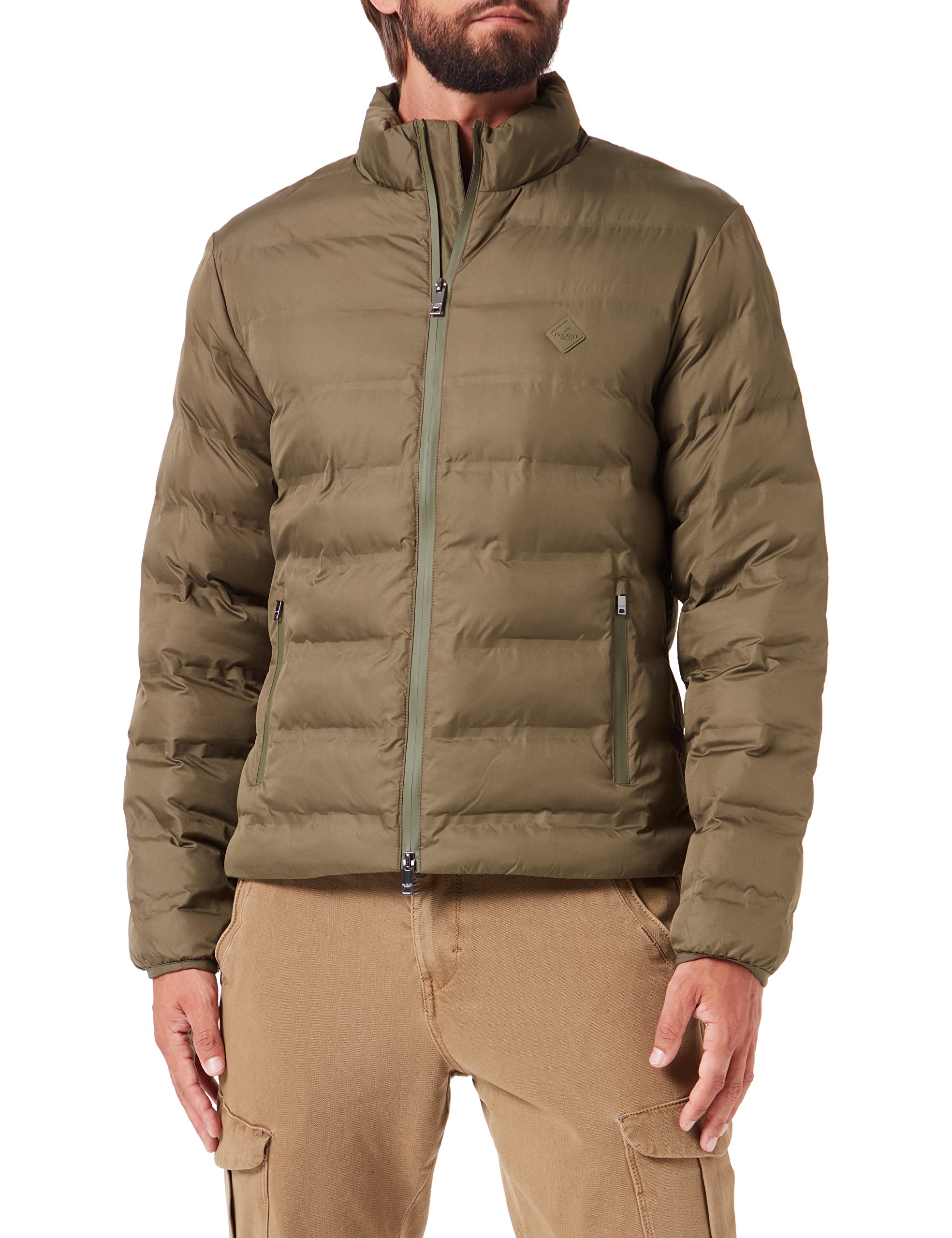 Hackett London Men's Lw Moto Jacket, Ivy, XL