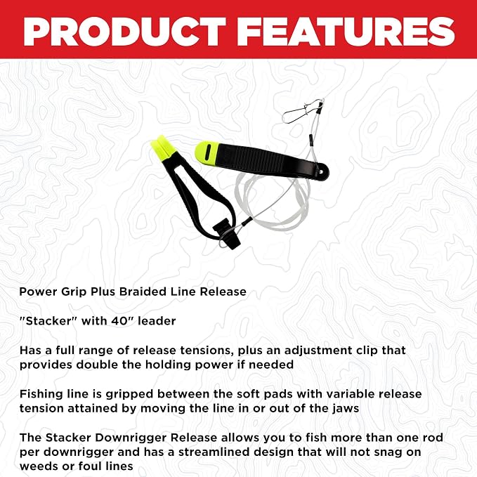 Scotty Power Grip Plus Stacker Release, 48 in, Negro miniatura 2