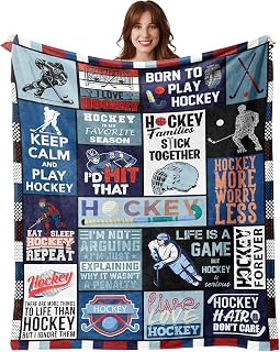 Hockey Gifts Blanket 60"x50" | Hockey Gifts for Boys - Hockey Gifts for Men - Hockey Lovers Gifts - Christmas Gift Ideas for Hockey Lover