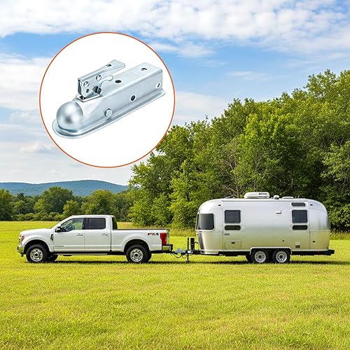 Miniatura 8 de Fasmov Acoplador de lengüeta de remolque recto, acoplador de remolque recto para enganche de bola de 2 pulgadas, ancho de canal de 2 pulgadas,